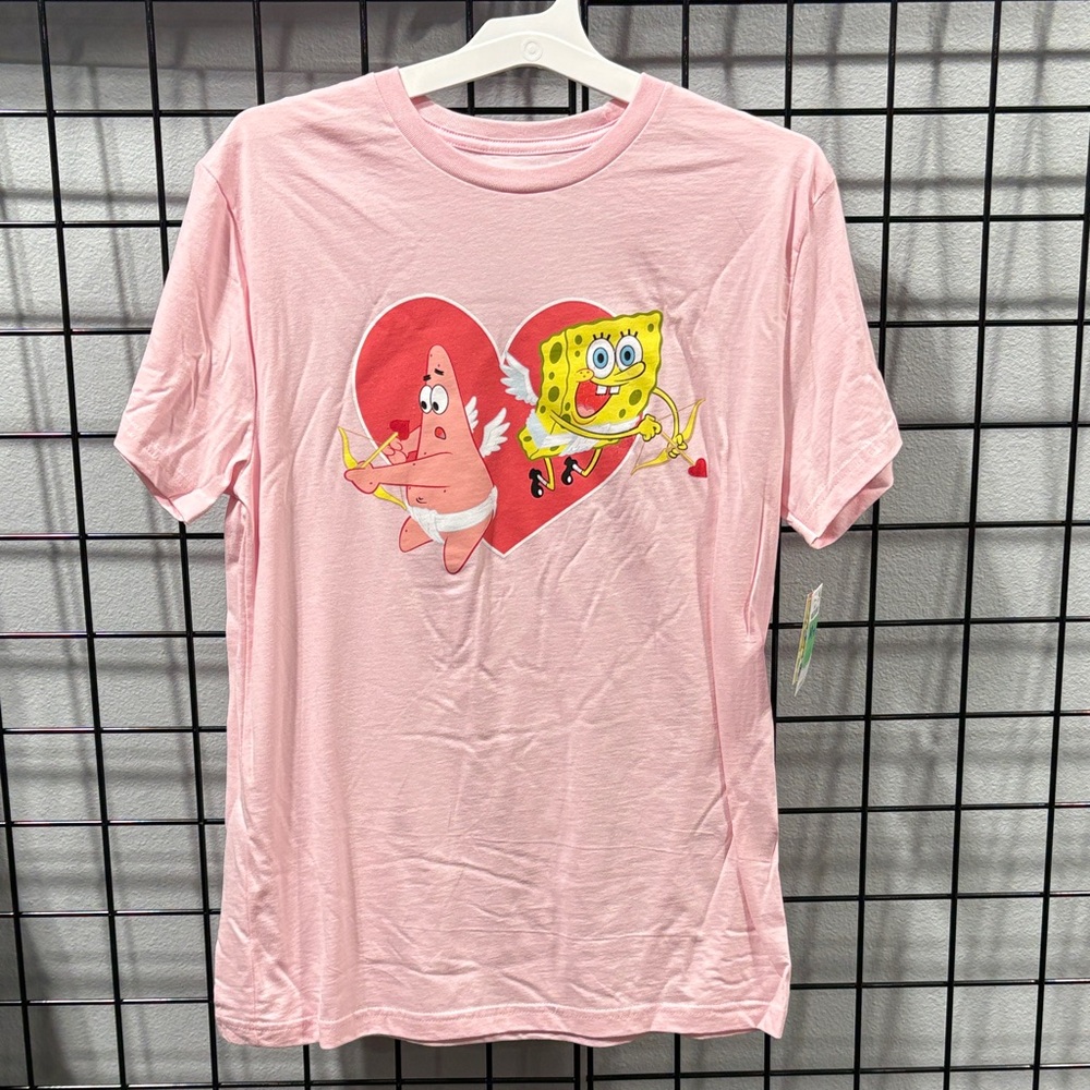SpongeBob SquarePants Pink Valentine Short Sleeve Tee